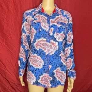 Rock 47 by Wrangler Paisley Jewel Snap Western Shirt Medium